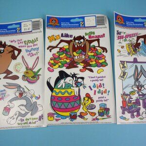 3 Sheets Looney Tunes Static Cling Easter Window Decorations New in Pkg